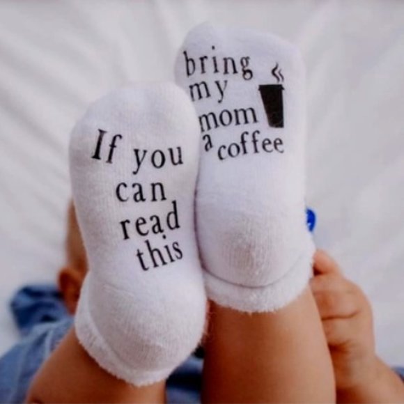 NWT:  Bring Mom Coffee - Baby Socks (6-18 months) - Picture 1 of 1